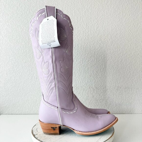 Lane SWEET MEMORIES Knee High Womens Cowboy Boots 10 Purple Cowgirl Western Tall - Picture 2 of 11